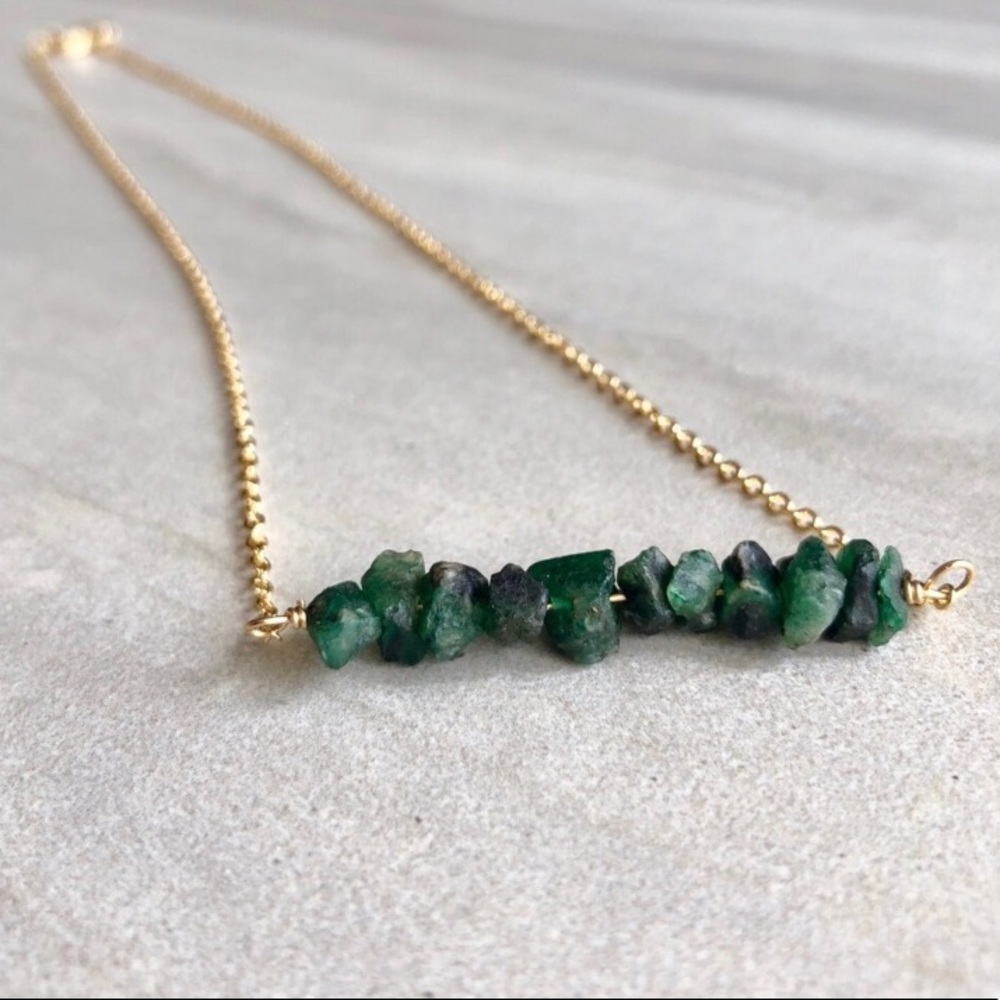 Last 1! 🌟Raw Emerald Necklace - Picture 2 of 3